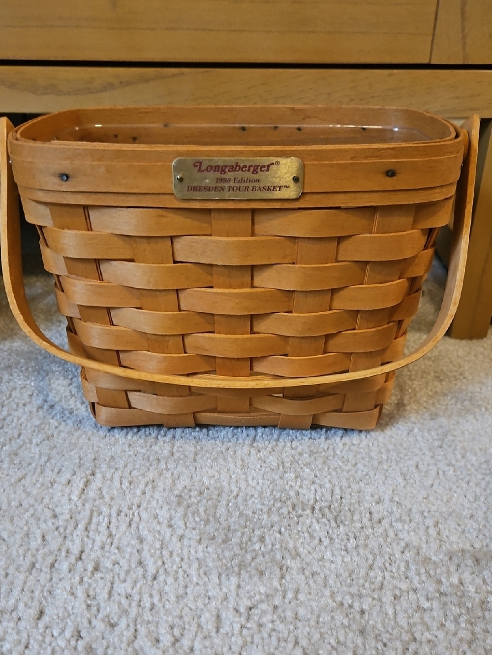 Longaberger Dresden Tour Basket 1996  in Natural Wood